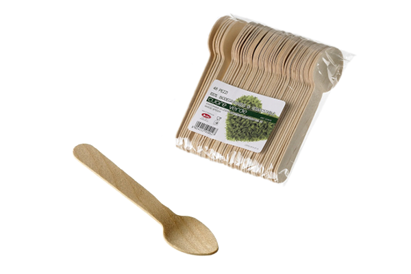 Wiseware - Cucchiaio usa e getta in legno di betulla, 1000 pezzi, 16,5 cm,  biodegradabili, usa e getta, naturale, stabile, ecologico con confezione